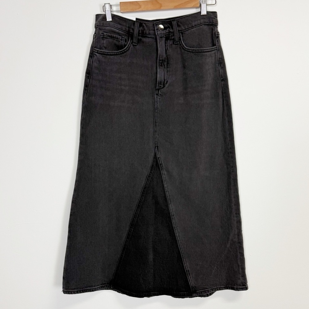 Joe's Jeans The Tulie Skirt w/ Grace Womens 27 Black Vintage Stretch Denim Midi
